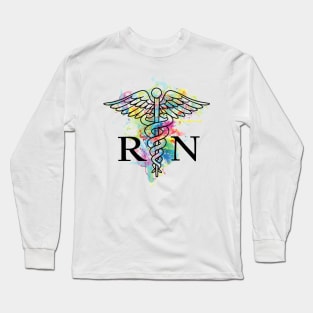 RN Watercolor Caduceus Long Sleeve T-Shirt